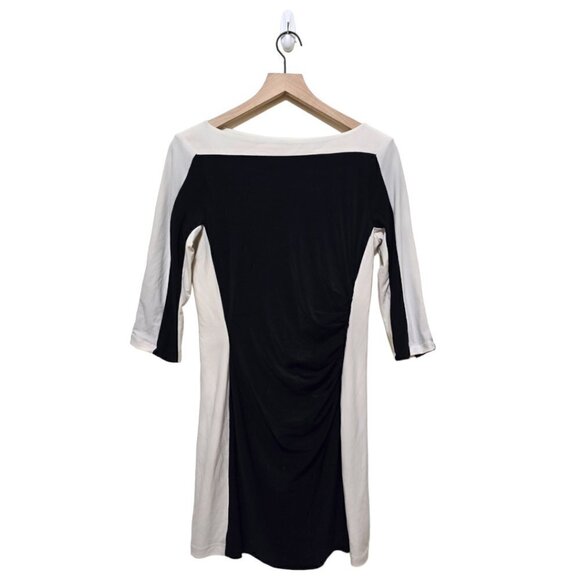 Ralph Lauren Navy & White 3/4 Sleeve Scoop Neck Color Block Mini Dress Sz 6 - Picture 1 of 7